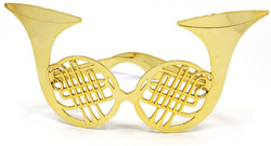 Okulary Imprezowe Złote PUZONY Waltornie Trąbki