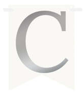 Flagietka, Litera C, Srebrna, 1 szt.