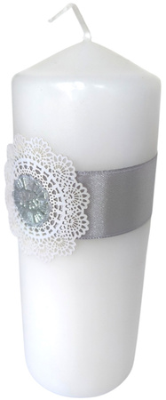 Świeca komunijna 15cm srebrna 1 szt.