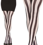 Rajstopy Czarno Białe Pionowe Paski Halloween