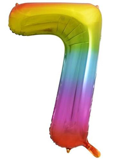 Balon foliowy Cyfra 7, tęczowa, 85 cm