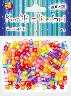 Plastikowe Korolowe Koraliki LITERY 6x6mm 25g