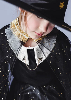 PELERYNA Czarna w Złote Gwiazdki Andrzejki 3-7 lat