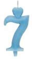Świeczka Cyferka 7 Serduszko Tort Niebieska