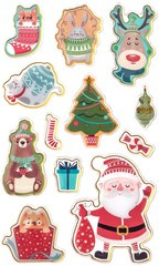 Naklejki Epoksydowe 3D Święta 12szt.