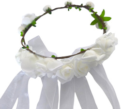 Opaska na Głowę Wianek Komunijny Białe Róże