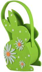 Koszyczek zajączek z filcu, zielony