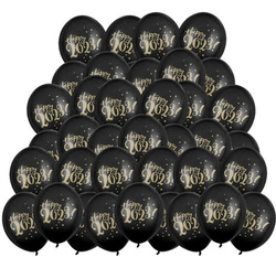 Balony 30cm, Happy 2023!, Pastel Black, 50szt.
