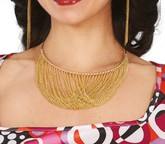 Metaliczny Złoty Naszyjnik Ozdobny Lata 70