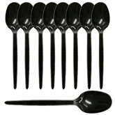 Łyżki wielokrotnego użytku ECONOMY czarne 100szt.