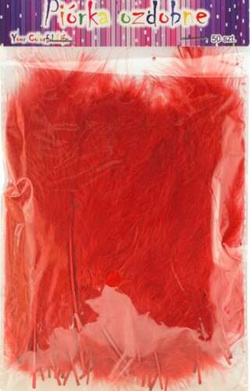 Piórka Czerwone 10-12cm op. 50szt.