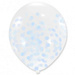 Balony z Konfetti BŁĘKITNE  DUŻE 30 cm, 5 szt.
