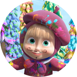 Opłatek tortowy 14 cm, Masza i Niedźwiedź 1 szt.