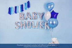 Balon foliowy Litera "N", 35cm, srebrny, 1 szt.