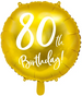 Balon foliowy 80th Birthday, złoty, 45cm