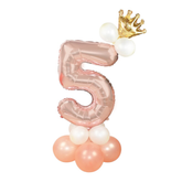 Zestaw balonów różowe złoto cyfra 5, 1 kpl