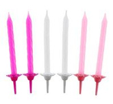 Świeczki urodzinowe 24/12, kolekcja różowa