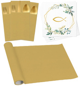 Zestaw RYBA Bieżnik Serwetki Kieszonki Sztućce