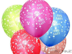 Balony z nadrukiem "STO LAT", mix - 1 szt.