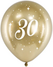 Balony Glossy 30cm, 30, złoty, 6szt.