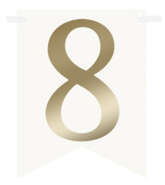 Flagietka, Cyfra 8, Złota, 1 szt.
