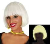 Peruka FLUORESCENCYJNA Bob Świecąca BIAŁA