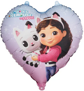Balon foliowy Serce KOCI DOMEK GABI Urodziny, 45cm
