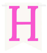 Flagietka, Litera H, Różowa, 1 szt.