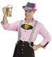 KAPELUSZ Bawarski Szary Różowy OKTOBERFEST