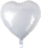 Balon Foliowy BIAŁE SERCE Walentynki Komunia 45cm