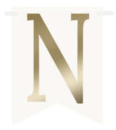 Flagietka, Litera N, Złota, 1 szt.