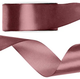 Tasiemka satynowa, ciemny brudny róż, 25mm/25m