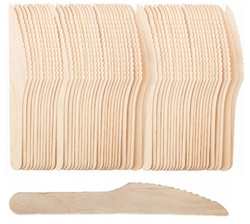 Noże jednorazowe drewniane, 16cm, 100szt.