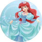 Opłatek tortowy 14 cm, Księżniczki Princess 1 szt.