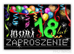 Zaproszenie na 18 urodziny, 1 szt.