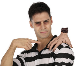 Sztuczna Ucięta Dłoń Ręka z Gumką Rączka Halloween