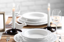 Świeca Świeczka Stołowa Biała Prosta 19cm 6szt.