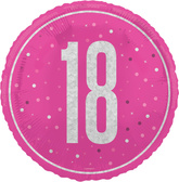 Balon Foliowy Różowy Błyszczący 18 URODZINY 45cm