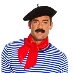 Czarny BERET Moherowy z Antenką Francuz, 1 szt.