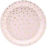 Talerzyki Kropki, jasny róż, 18 cm, 6 szt.