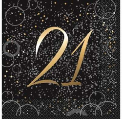 Serwetki papierowe "Glitz 21", złote, 16 szt.