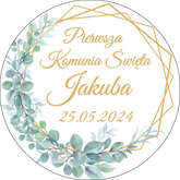 Opłatek tortowy 29 cm Komunia Imię Data Boho 1szt.