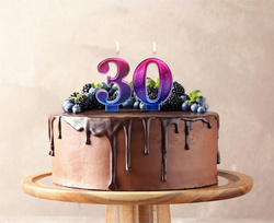 Świeczka na Tort Cyfra 0 Metalik Nocne Niebo 8cm