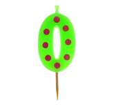 Świeczka cyfra piker, grochy "0",1 szt.