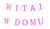 Baner WITAJ W DOMU Różowy, 1kpl.