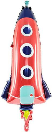 Balon foliowy Rakieta, 44x115cm, mix