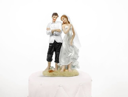 Figurka na tort Para Młoda na plaży, 15,5 cm, 1szt