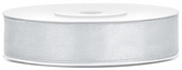 Tasiemka satynowa, srebrny, 12mm/25m