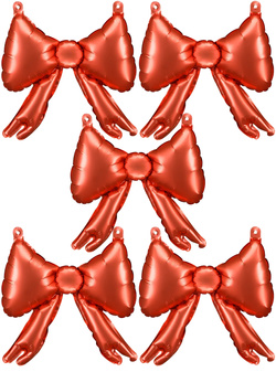 Balony Foliowe CZERWONE KOKARDKI 25,5x25cm 5szt.