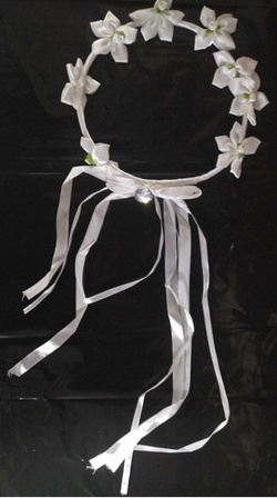 Opaska na Głowę Wianek Komunijny Biały Kwiaty